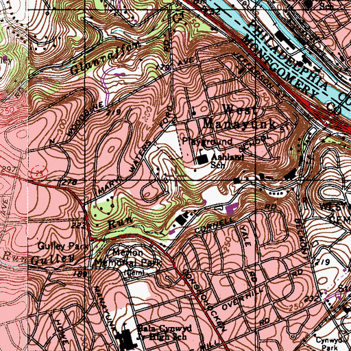 Topographic Map of McMoran Park, PA