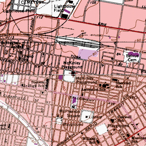 Topographic Map of McVeigh Community Center, PA