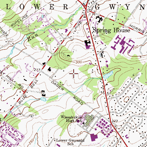 Topographic Map of Meadowcreek Estates, PA