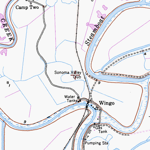 Topographic Map of Sonoma Valley Club, CA