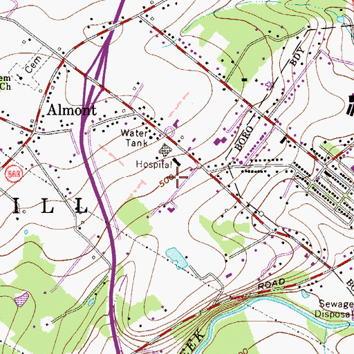 Topographic Map of Medic Squad 151, PA