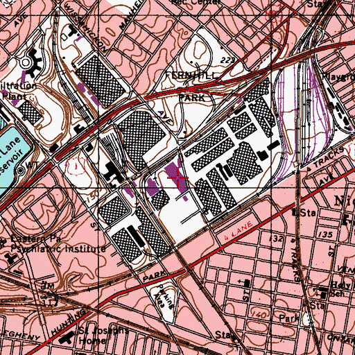 Topographic Map of Medical College of Pennsylvania Hospital, PA
