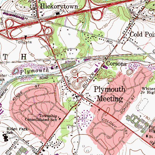 Topographic Map of Meeting House Business Center, PA
