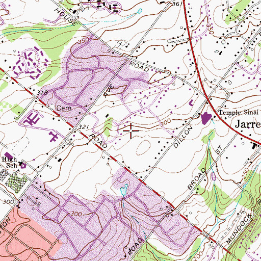 Topographic Map of Meetinghouse Park, PA