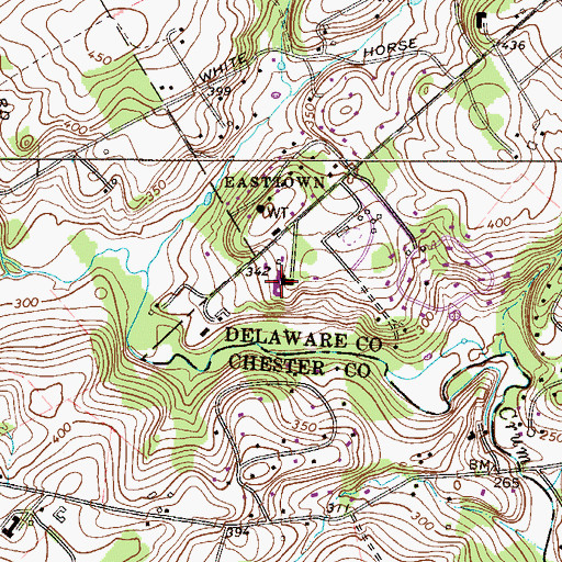 Topographic Map of Melmark School, PA