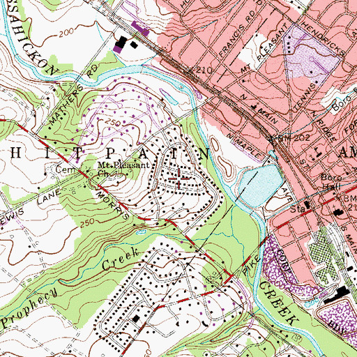 Topographic Map of Mercer Hill Village, PA