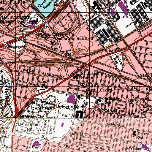 Topographic Map of Mercy Interparochial Education Center, PA
