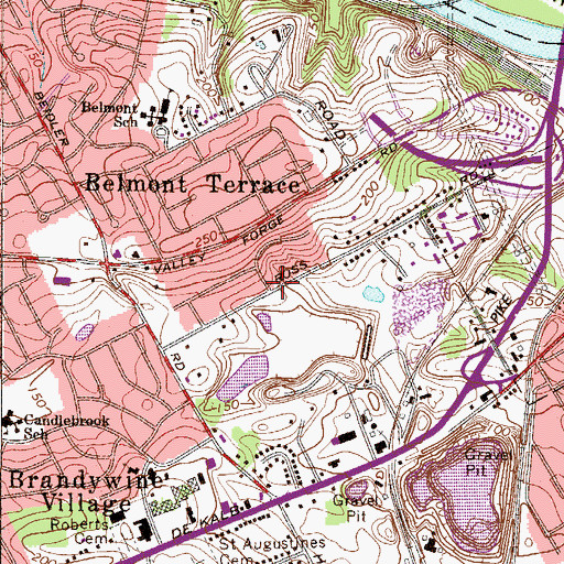 Topographic Map of Merion View, PA