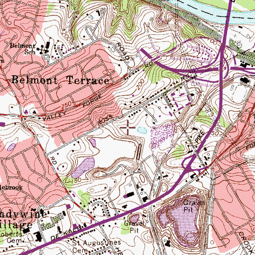 Topographic Map of Merion View Park, PA