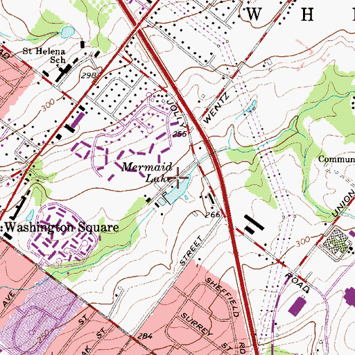 Topographic Map of Mermaid Swim and Golf Course, PA