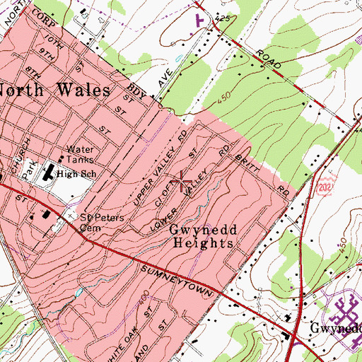 Topographic Map of Merrybrook, PA