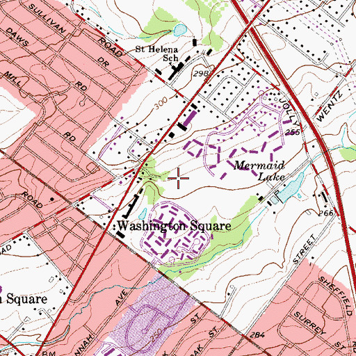 Topographic Map of Mews at Blue Bell, PA