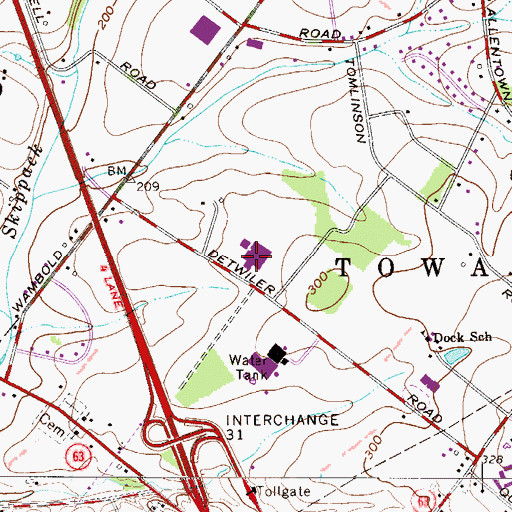 Topographic Map of Midway Business Center, PA