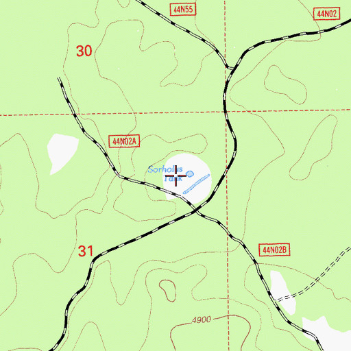 Topographic Map of Sorholus Tank, CA