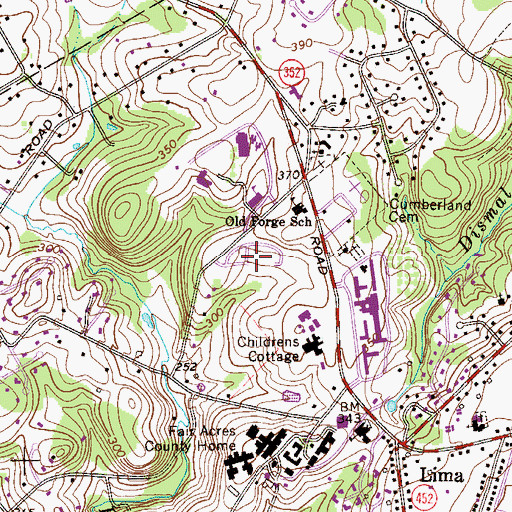Topographic Map of Mirmont Alcoholism Rehabilitation Center, PA