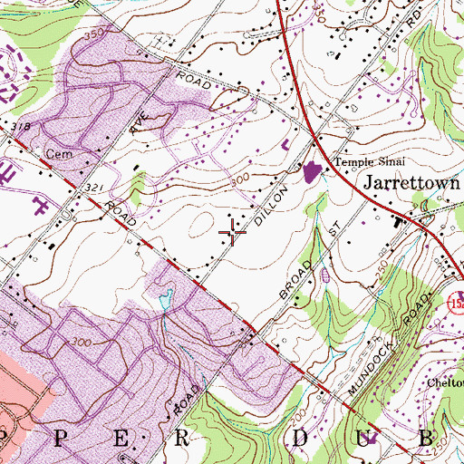Topographic Map of Mondock Commons Park, PA