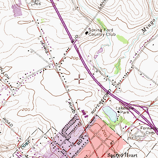 Topographic Map of Montgomery Brooke, PA