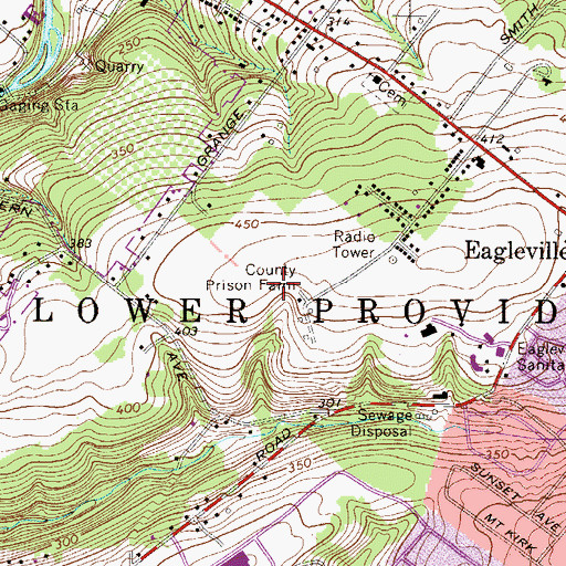 Topographic Map of Montgomery County Correctional Facility, PA