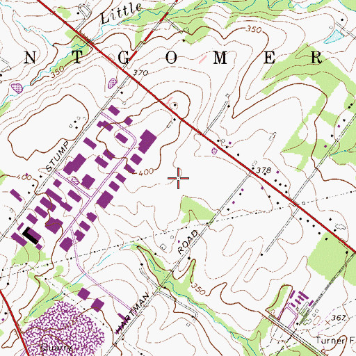 Topographic Map of Montgomery Crossing, PA