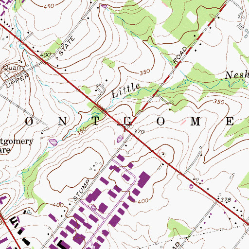 Topographic Map of Montgomery Township Building, PA