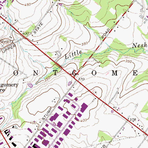 Topographic Map of Montgomery Township Police Station, PA