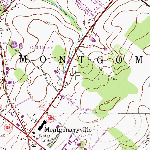 Topographic Map of Montgomeryville Mart Shopping Center, PA