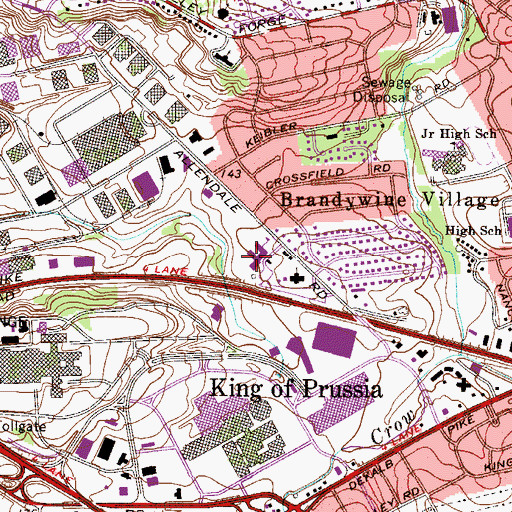 Topographic Map of Mother Divine Providence School, PA