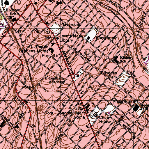 Topographic Map of Mount Airy Postal Store, PA
