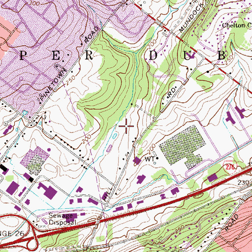 Topographic Map of Mundock Park, PA