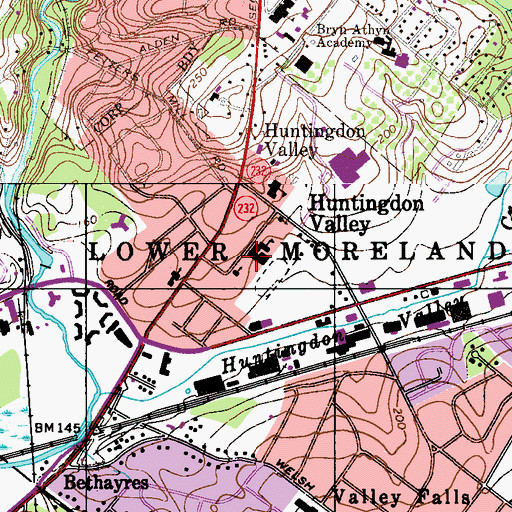 Topographic Map of Murray Avenue Middle School, PA