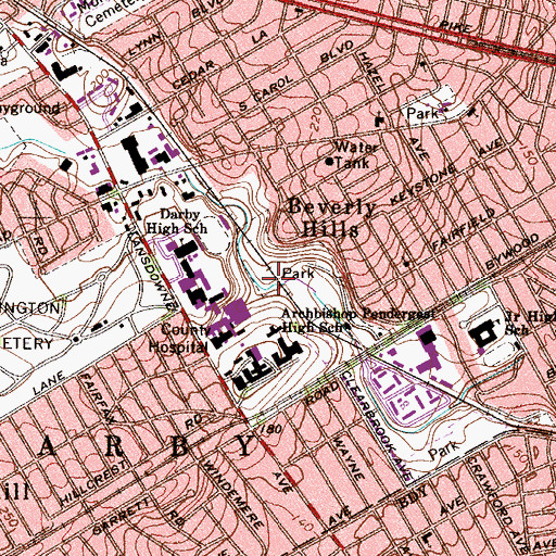 Topographic Map of Naylors Run Park, PA