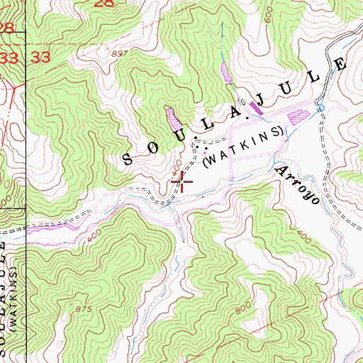 Topographic Map of Soulajule, CA