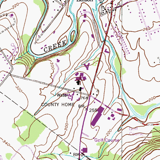 Topographic Map of Neshaminy Manor Center Rehabilitation Center, PA