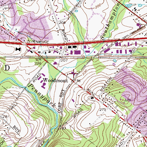 Topographic Map of Huntingdon Valley Christian Academy Seventh Day Adventist School, PA