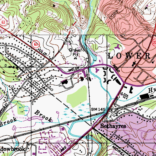 Topographic Map of Huntingdon Valley Post Office, PA