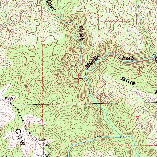 Topographic Map of Soup Bowl Creek, CA