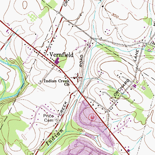 Topographic Map of Indian Creek Brethren Cemetery, PA