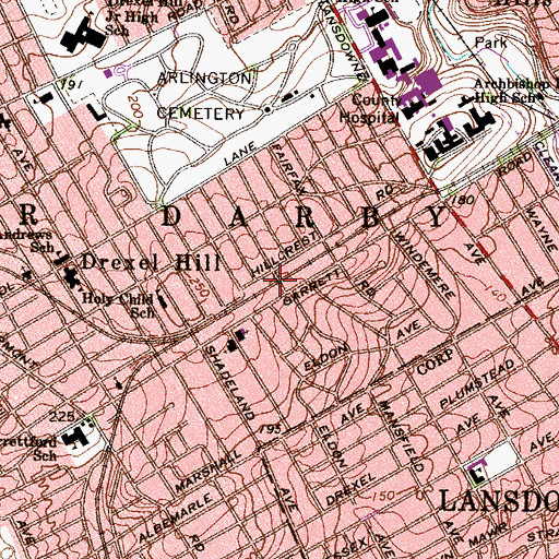 Topographic Map of Irvington Road Station, PA