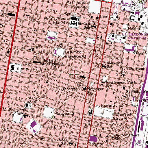 Topographic Map of Italian Market Shopping Center, PA