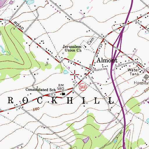 Topographic Map of James Memorial Park, PA