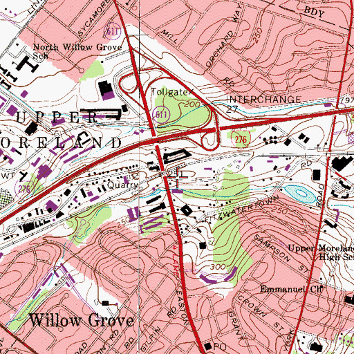 Topographic Map of Jamestown Village, PA