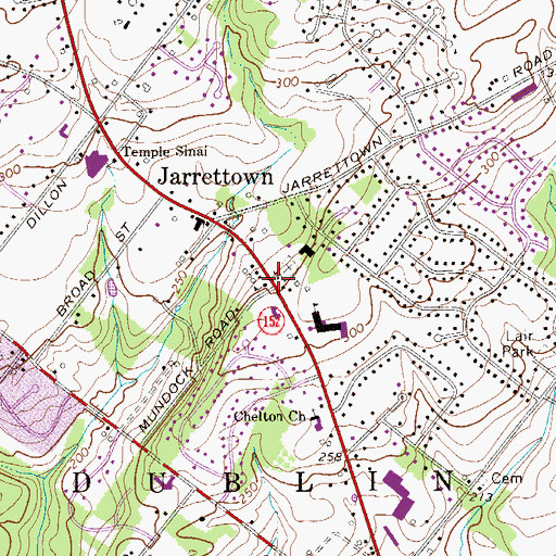 Topographic Map of Jarrettown Methodist Church, PA