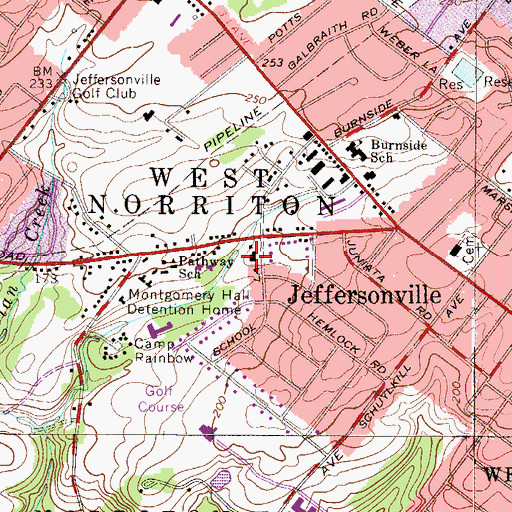 Topographic Map of Jefferson Fire Company - Station 46, PA