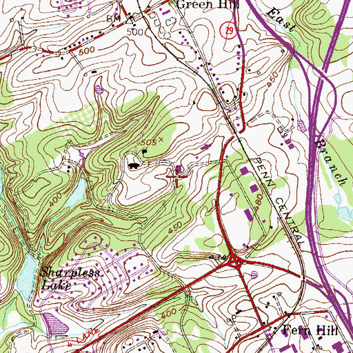 Topographic Map of Jerrehian Estates, PA