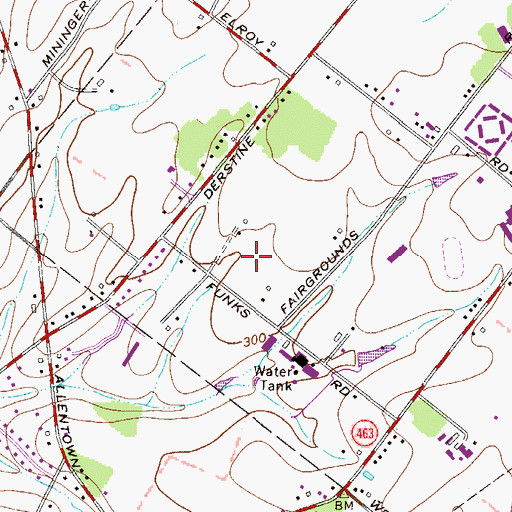Topographic Map of John S Clemens Memorial Park, PA