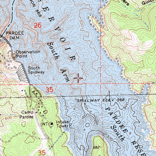 Topographic Map of South Arm, CA