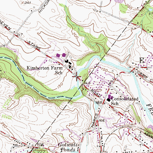 Topographic Map of Kennedy Covered Bridge, PA