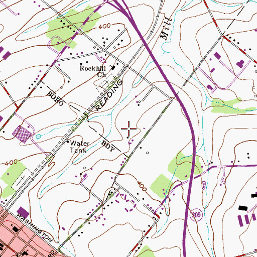 Topographic Map of Kimberwick Green, PA