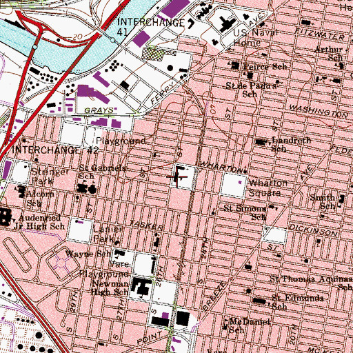 Topographic Map of King of Peace School, PA