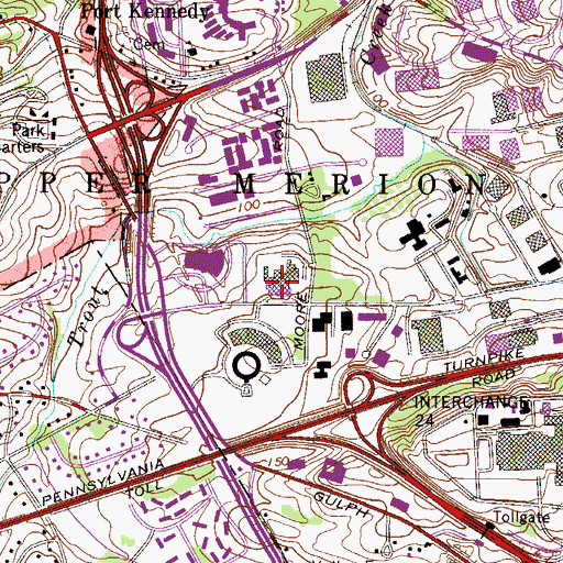 Topographic Map of King of Prussia Chamber of Commerce, PA